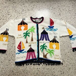 Design Options by Philip & Jane Gordon French sweater cest la vie large L